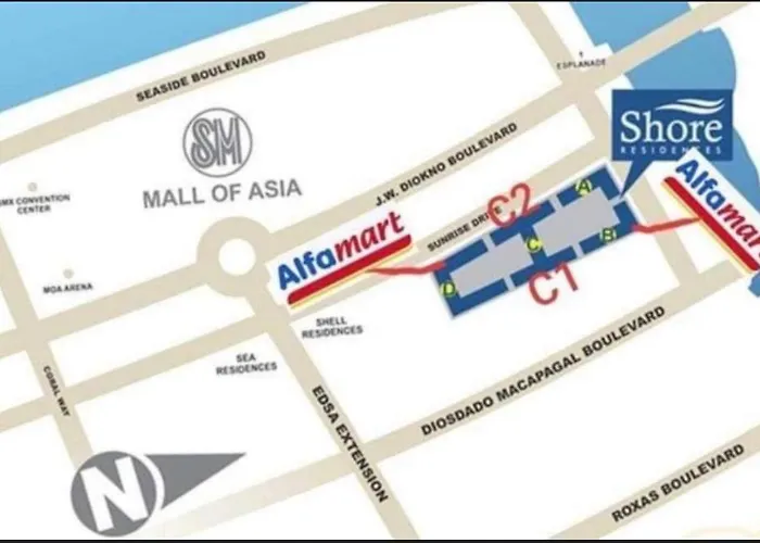 With Balcony Near In Mall Of Located In Shore1 And 2 Residences 3* Manila
